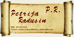 Petrija Radusin vizit kartica